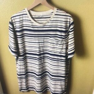 Striped Navy and White Men's Shirt